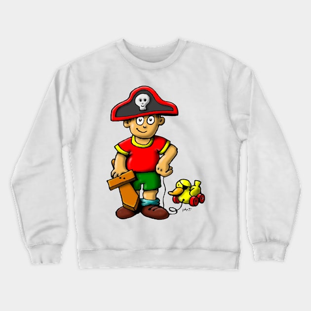 Pirate Bow with Duck Crewneck Sweatshirt by JohnT